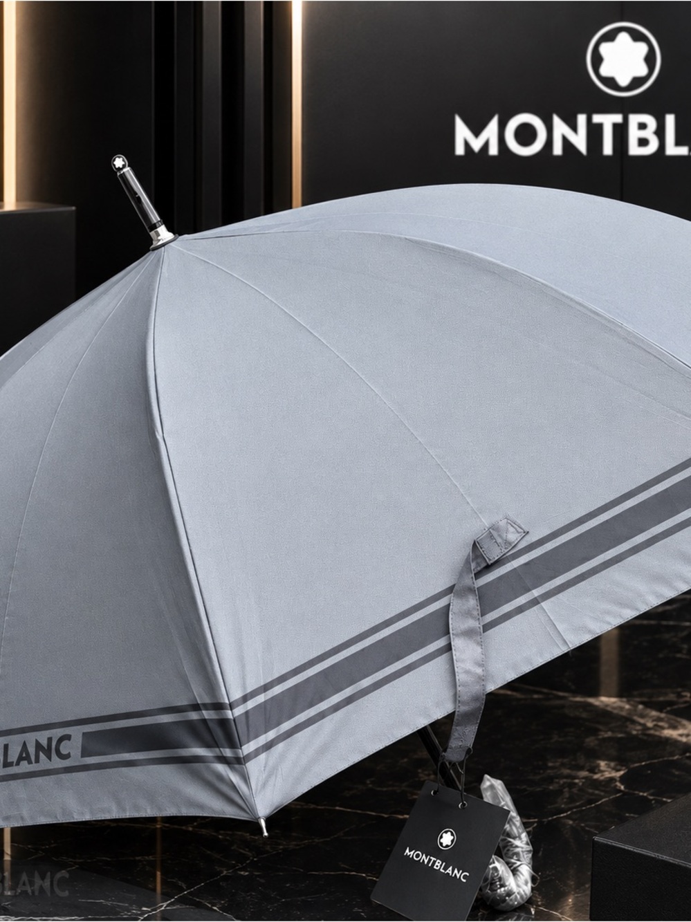 Montblanc Men's Light Grey Umbrella